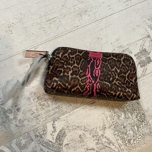 Victoria's Secret Leopard Print and Pink Cosmetic Bag